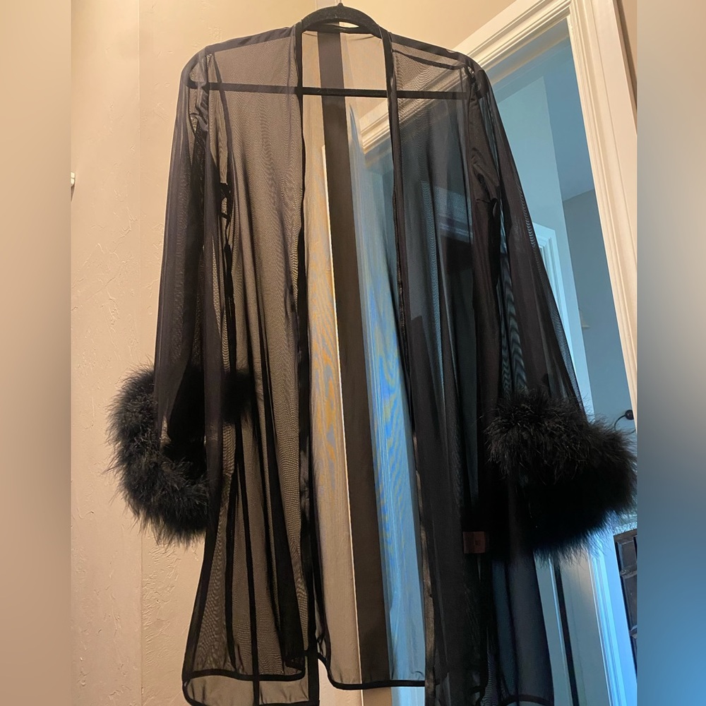 Black Sheer Robe - Picture 2 of 2